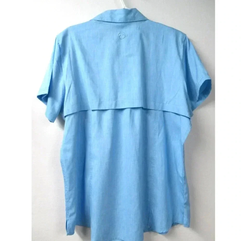 Magellan Outdoors Mens Shirt Fish Gear Classic Fit Moisture Wicking Size 1X Blue - Picture 2 of 7